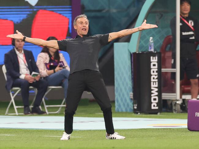 Luis Enrique, tremendamente enfadado durante el partido.